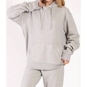 NEW VANILLA MONKEY oversized fleece pullover hoodie in heather grey